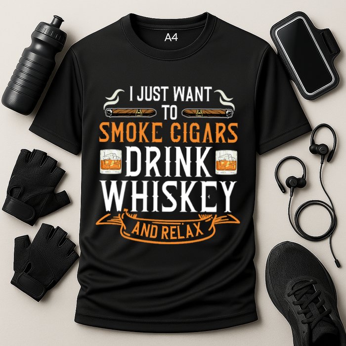 Cuban Cigar Whiskey Scotch Drinker Performance Shirt