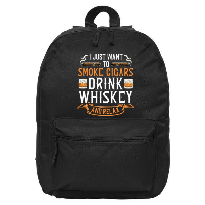 Cuban Cigar Whiskey Scotch Drinker 16 in Basic Backpack