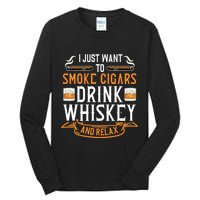 Cuban Cigar Whiskey Scotch Drinker Tall Long Sleeve T-Shirt