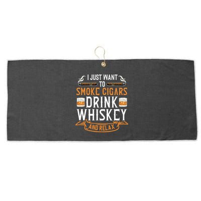 Cuban Cigar Whiskey Scotch Drinker Large Microfiber Waffle Golf Towel