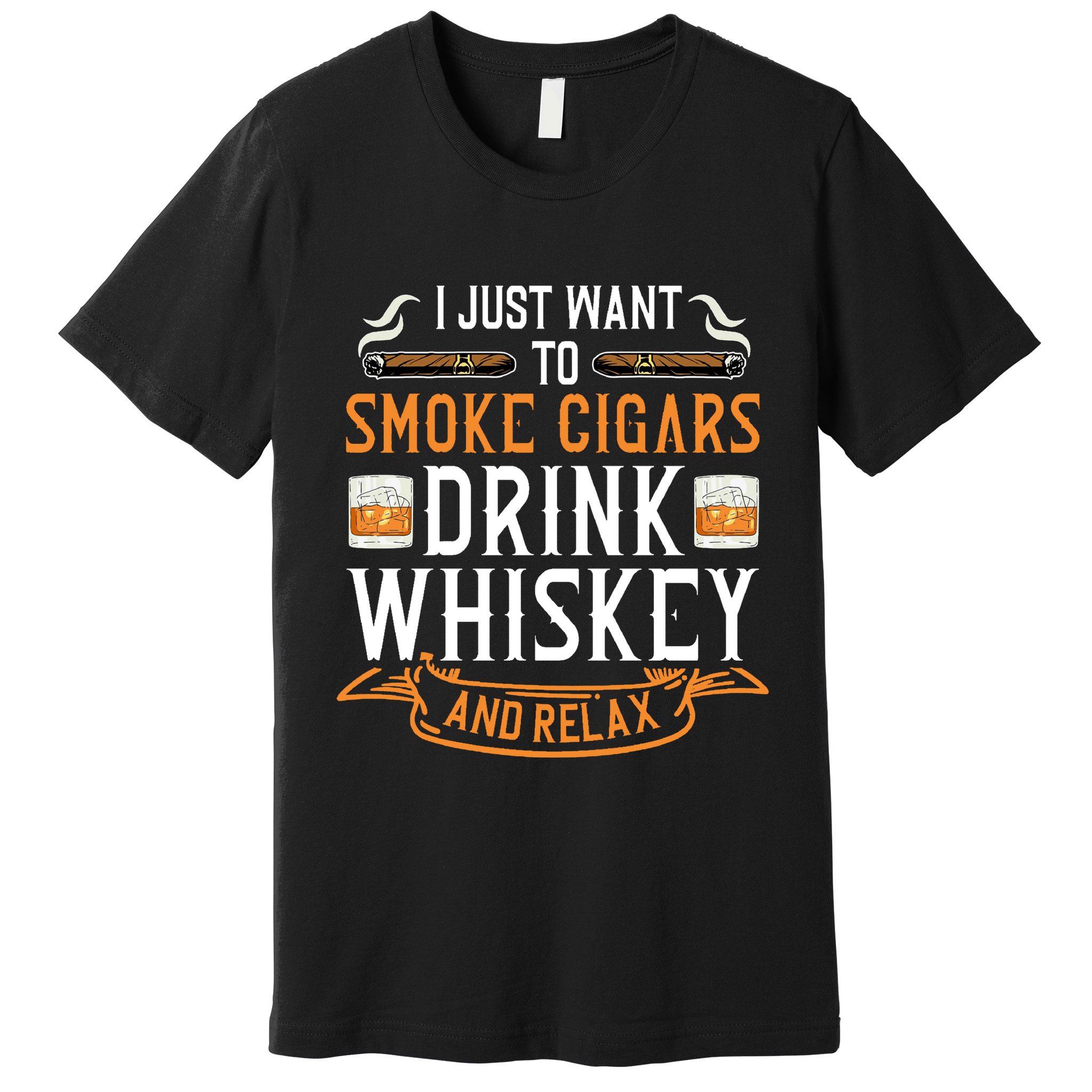 Cuban Cigar Whiskey Scotch Drinker Premium T-Shirt