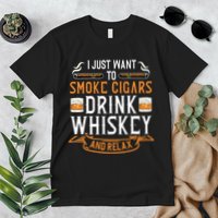 Cuban Cigar Whiskey Scotch Drinker Premium T-Shirt