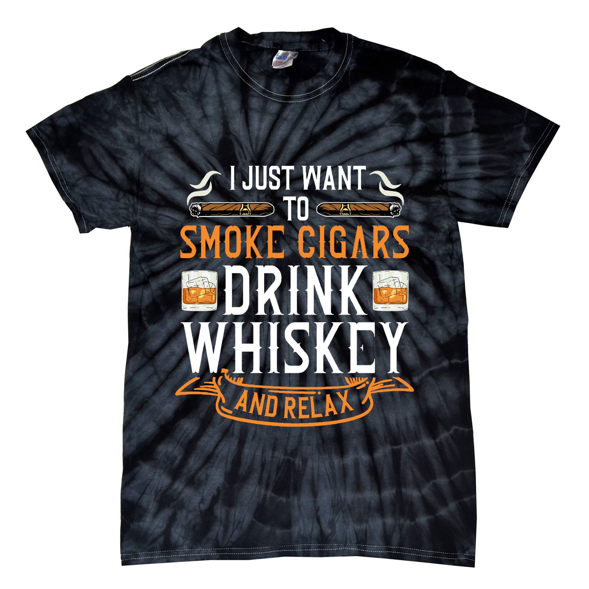 Cuban Cigar Whiskey Scotch Drinker Tie-Dye T-Shirt