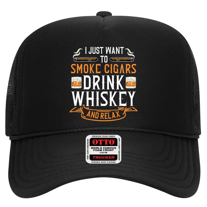 Cuban Cigar Whiskey Scotch Drinker Trucker Hat