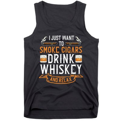 Cuban Cigar Whiskey Scotch Drinker Tank Top