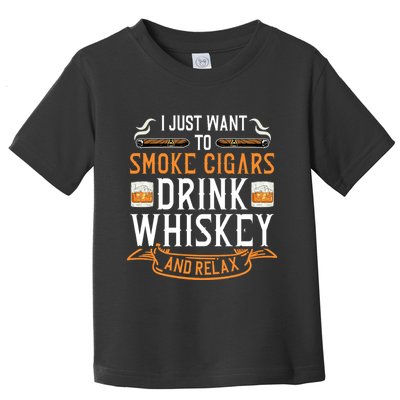 Cuban Cigar Whiskey Scotch Drinker Toddler T-Shirt