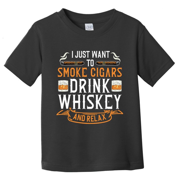 Cuban Cigar Whiskey Scotch Drinker Toddler T-Shirt