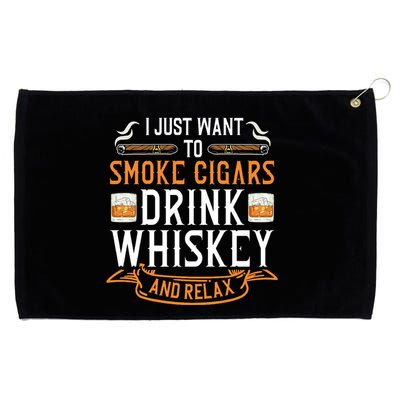 Cuban Cigar Whiskey Scotch Drinker Grommeted Golf Towel