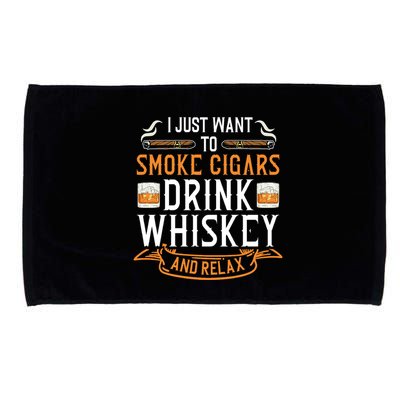 Cuban Cigar Whiskey Scotch Drinker Microfiber Hand Towel