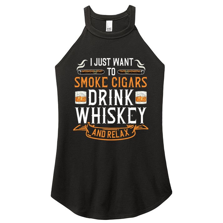 Cuban Cigar Whiskey Scotch Drinker Women's Perfect Tri Rocker Tank