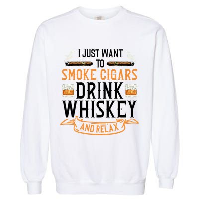 Cuban Cigar Whiskey Scotch Drinker Garment-Dyed Sweatshirt