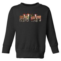 Christmas Cow Western Xmas Lights Holiday Pajamas Cow Lover Toddler Sweatshirt