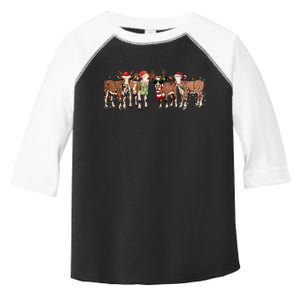 Christmas Cow Western Xmas Lights Holiday Pajamas Cow Lover Toddler Fine Jersey T-Shirt