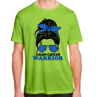 Colon Cancer Warrior Hair Bun Awareness Adult ChromaSoft Performance T-Shirt