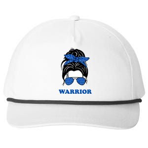 Colon Cancer Warrior Hair Bun Awareness Snapback Five-Panel Rope Hat