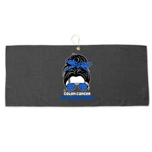 Colon Cancer Warrior Hair Bun Awareness Large Microfiber Waffle Golf Towel