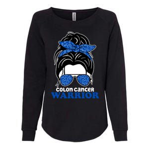 Colon Cancer Warrior Hair Bun Awareness Womens California Wash Sweatshirt