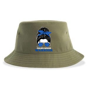 Colon Cancer Warrior Hair Bun Awareness Sustainable Bucket Hat