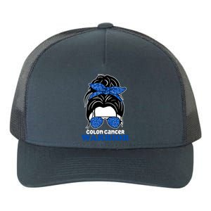 Colon Cancer Warrior Hair Bun Awareness Yupoong Adult 5-Panel Trucker Hat