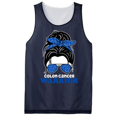 Colon Cancer Warrior Hair Bun Awareness Mesh Reversible Basketball Jersey Tank