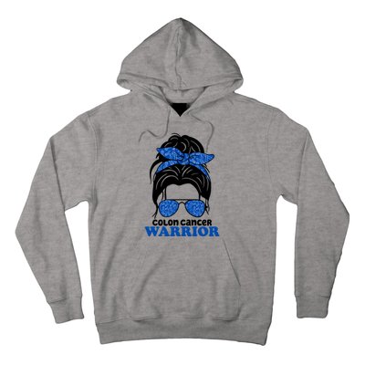 Colon Cancer Warrior Hair Bun Awareness Hoodie