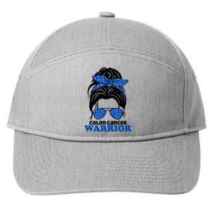 Colon Cancer Warrior Hair Bun Awareness 7-Panel Snapback Hat