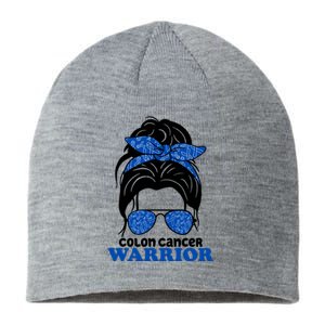 Colon Cancer Warrior Hair Bun Awareness Sustainable Beanie