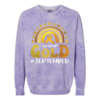 Childhood Cancer We Wear In September Gold Colorblast Crewneck Sweatshirt