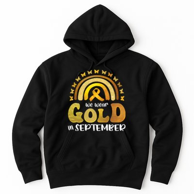 Childhood Cancer We Wear In September Gold Hoodie