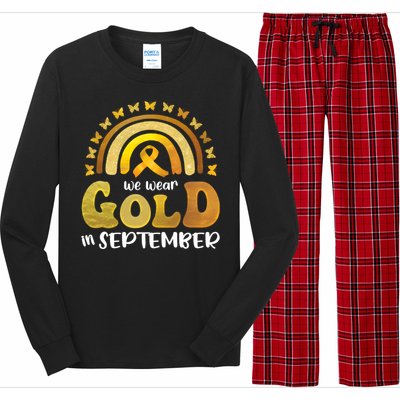 Childhood Cancer We Wear In September Gold Long Sleeve Pajama Set