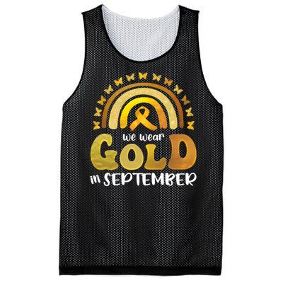 Childhood Cancer We Wear In September Gold Mesh Reversible Basketball Jersey Tank