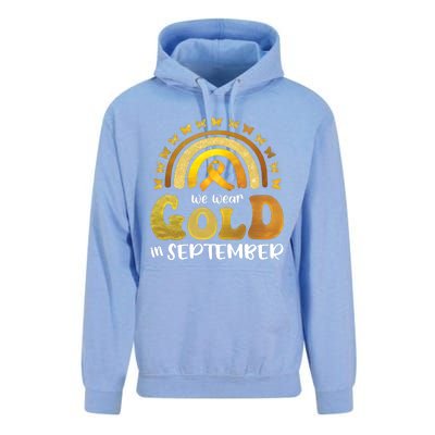 Childhood Cancer We Wear In September Gold Unisex Surf Hoodie