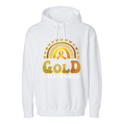 Childhood Cancer We Wear In September Gold Garment-Dyed Fleece Hoodie