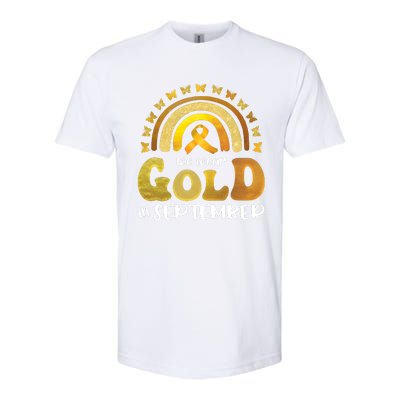 Childhood Cancer We Wear In September Gold Softstyle CVC T-Shirt