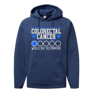 Colorectal Cancer Would Not Recomd Colon Cancer Awareness Gift Performance Fleece Hoodie