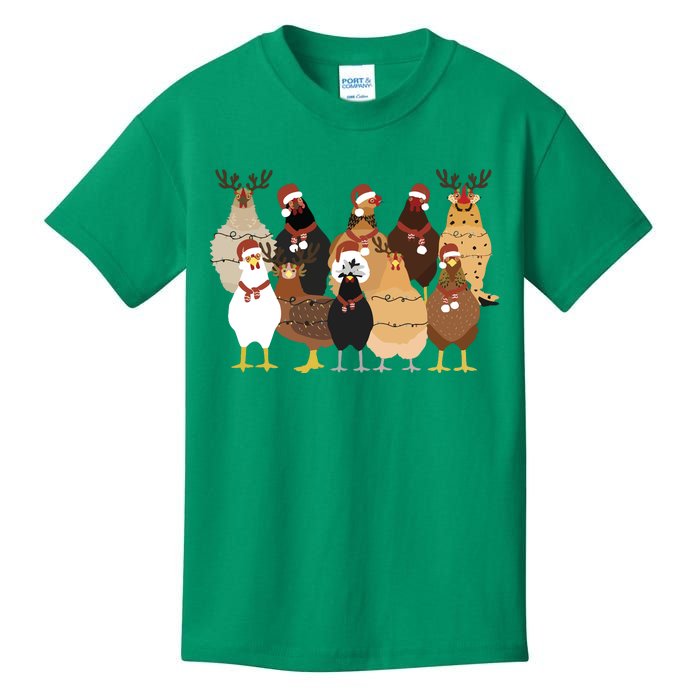 Christmas Chicken Women Chicken Kids T-Shirt