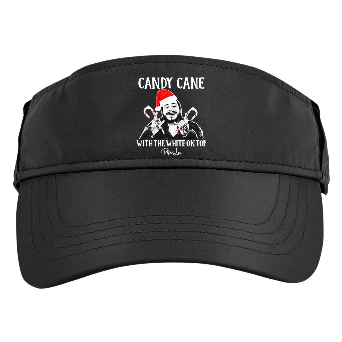 Candy Cane With The White On Top Christmas Adult Drive Performance Visor