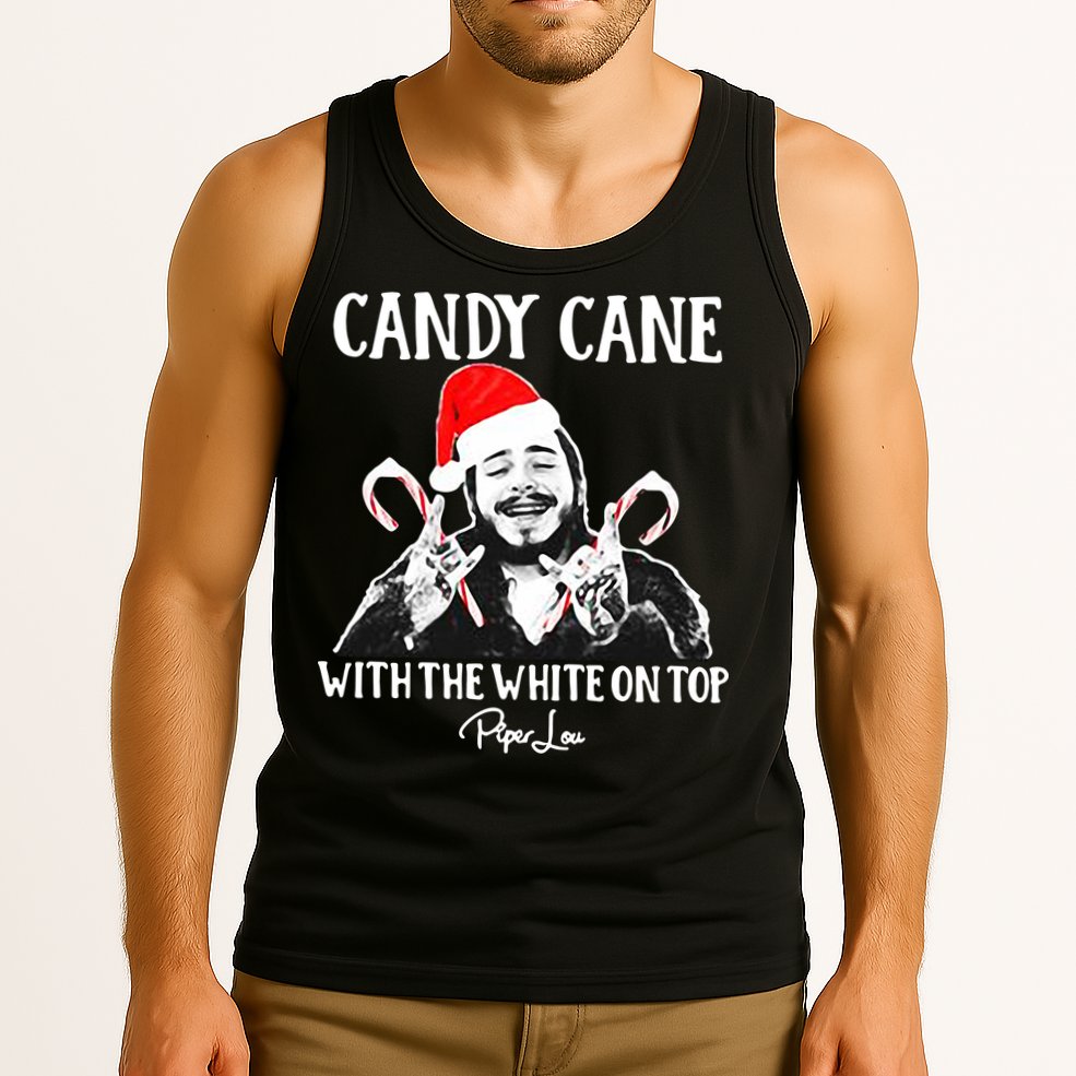 Candy Cane With The White On Top Christmas Tank Top
