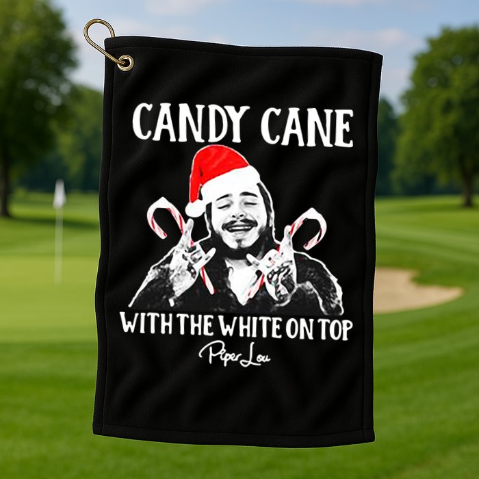 Candy Cane With The White On Top Christmas Golf Towel