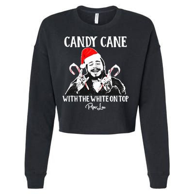Candy Cane With The White On Top Christmas Cropped Pullover Crew