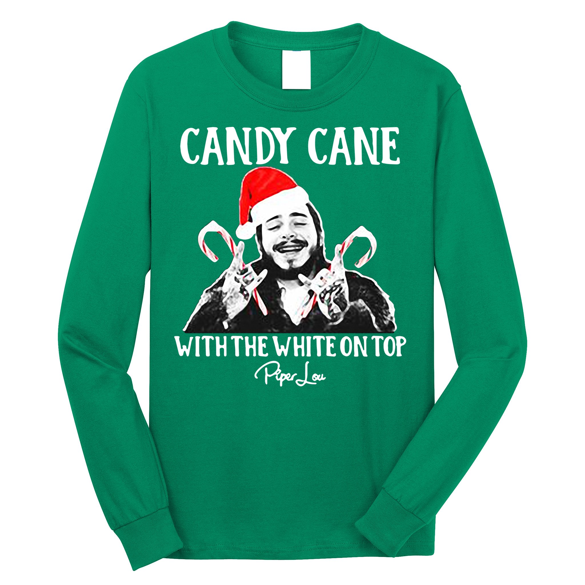 Candy Cane With The White On Top Christmas Long Sleeve Shirt