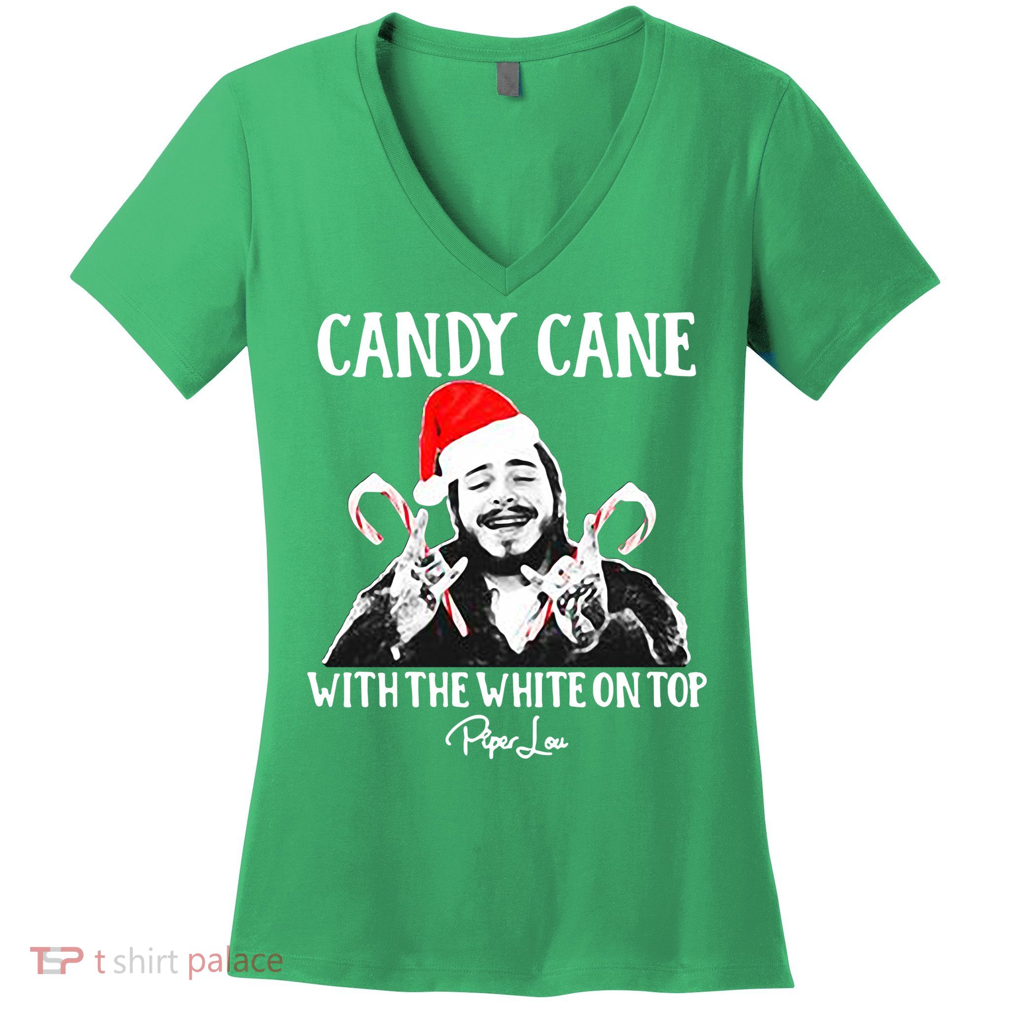 Candy Cane With The White On Top Christmas Women's V-Neck T-Shirt