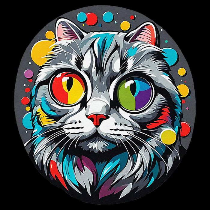 Colorful Cat With Circular Background Design Kitten Daily Commute Backpack