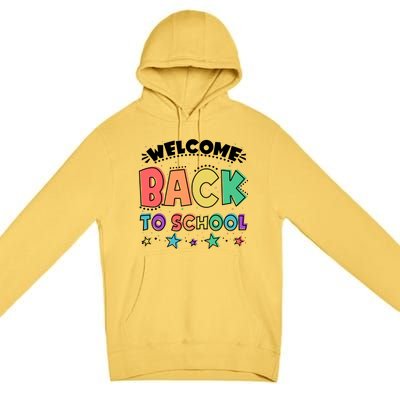 Cute Colorful Welcome Back To School Premium Pullover Hoodie