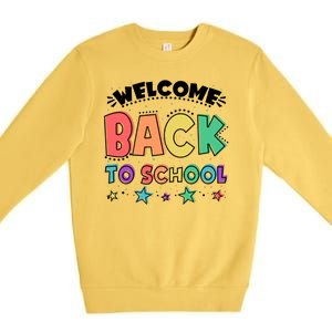 Cute Colorful Welcome Back To School Premium Crewneck Sweatshirt