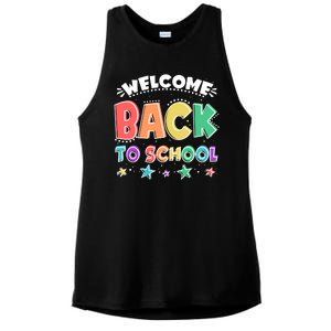 Cute Colorful Welcome Back To School Ladies PosiCharge Tri-Blend Wicking Tank