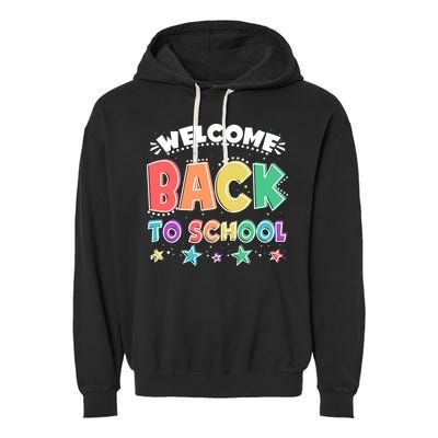 Cute Colorful Welcome Back To School Garment-Dyed Fleece Hoodie