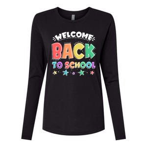 Cute Colorful Welcome Back To School Womens Cotton Relaxed Long Sleeve T-Shirt