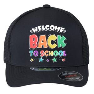 Cute Colorful Welcome Back To School Flexfit Unipanel Trucker Cap