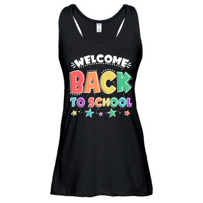 Cute Colorful Welcome Back To School Ladies Essential Flowy Tank